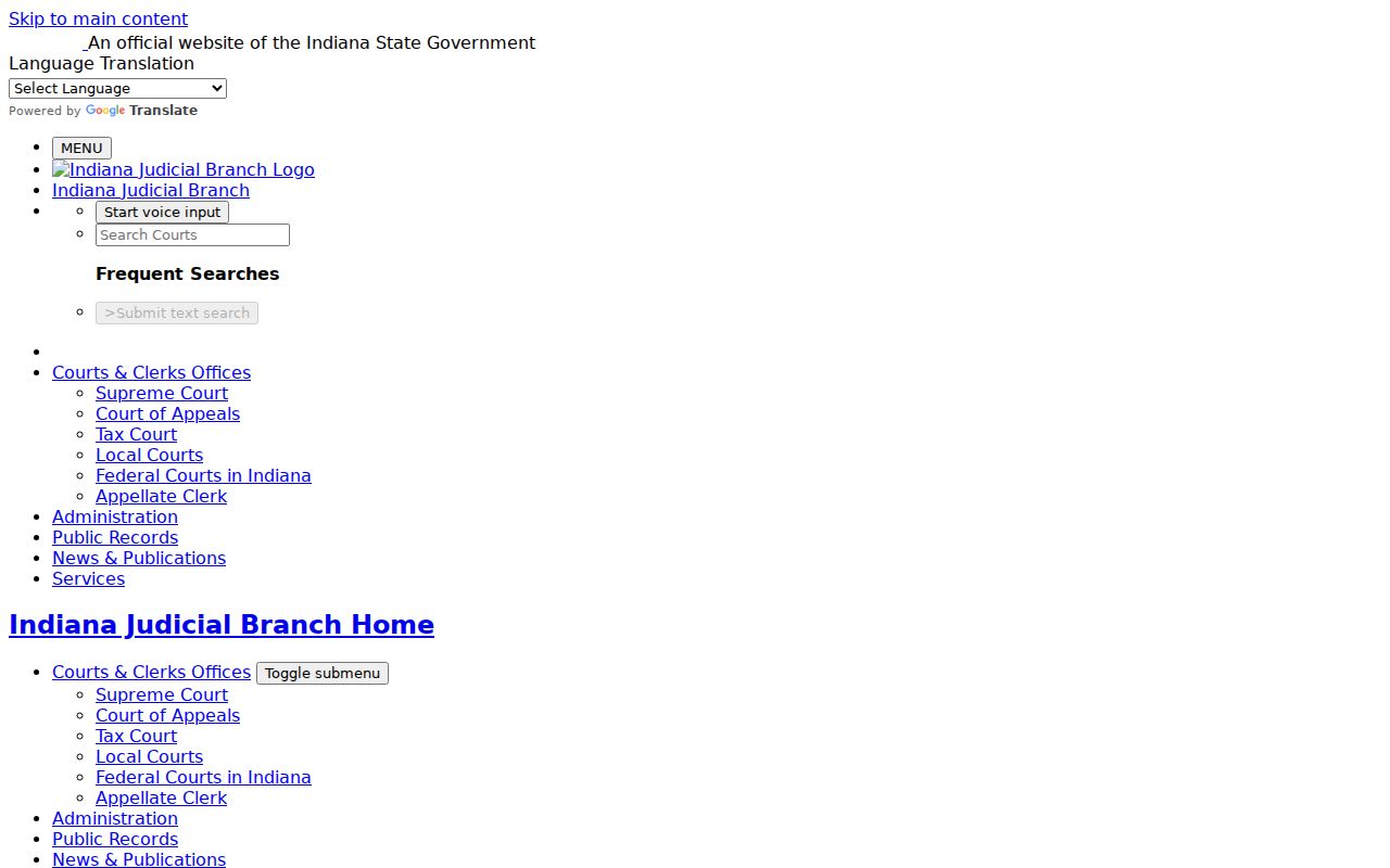 Indiana court records request guidance
